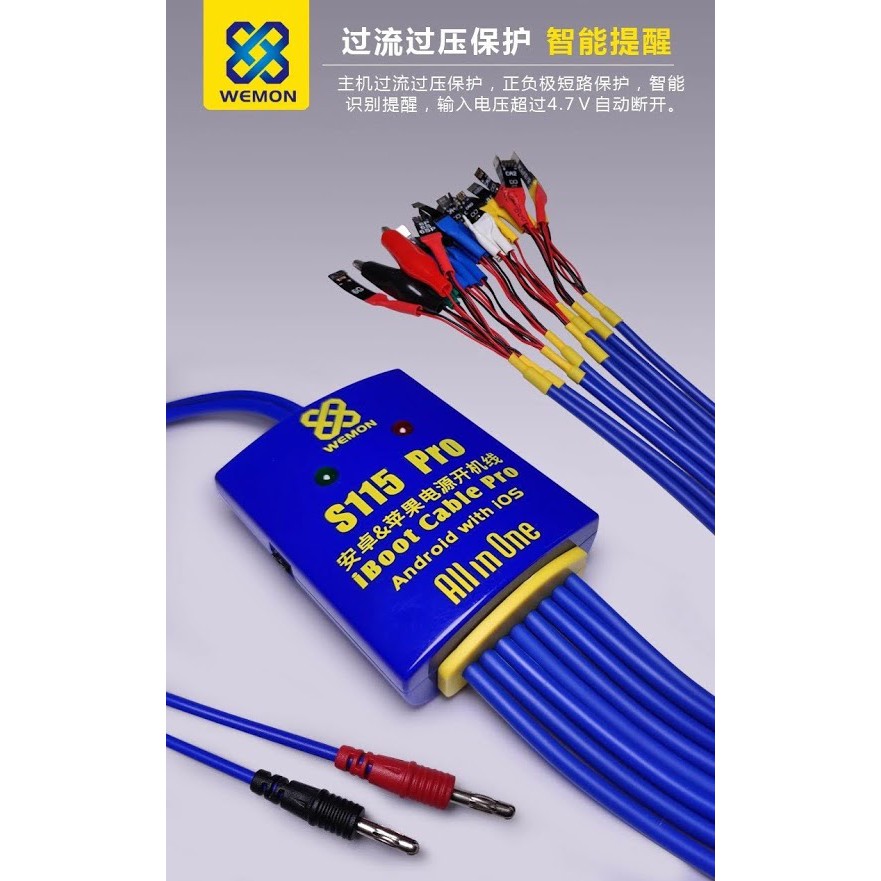 Dây cấp nguồn iPhone & Android Wemon S115 Pro (6 đầu từ 6P đến 13 Pro Max + 17 đầu Andoid)