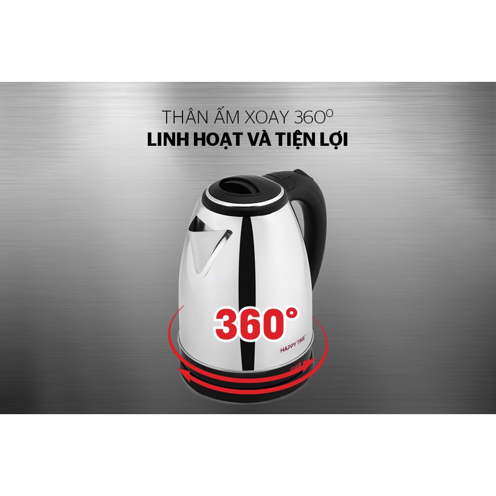 Ấm siêu tốc Inox 1.5L Happy Time HTD1055