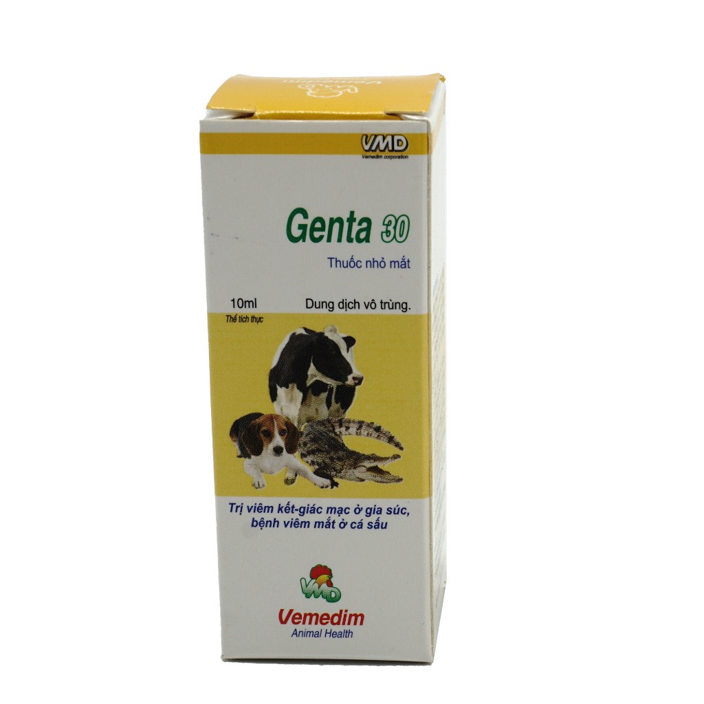 Dung dịch nhỏ mắt genta 30 nhỏ mắt cho chó mèo, thú cưng, - 10ml