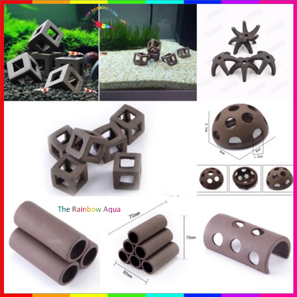 Đồ chơi Tép Cảnh, gốm trang trí hồ Tép, cá (nhiều loại)