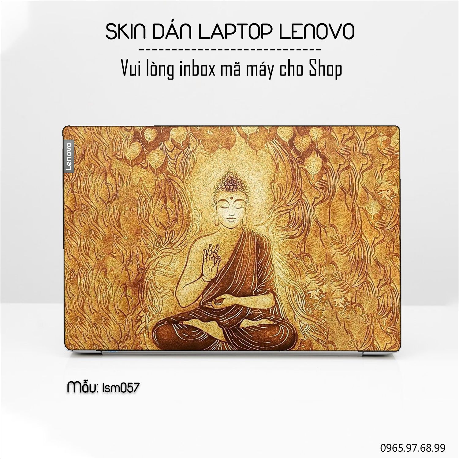Decal Skin dán Laptop Lenovo mẫu Đức Phật (inbox mã máy cho shop)