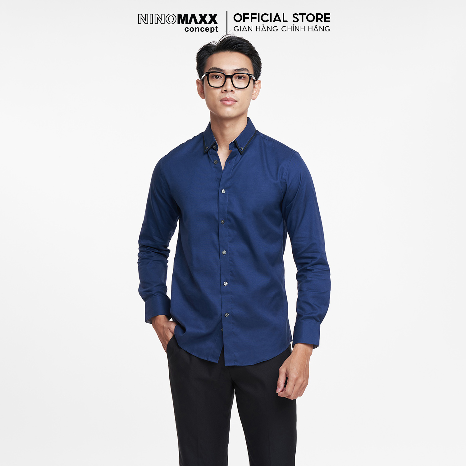 [CÒN SIZE M] Áo Sơ Mi Nam Tay Dài Công Sở Slim Fit N&M Thương Hiệu NINOMAXX 1902020