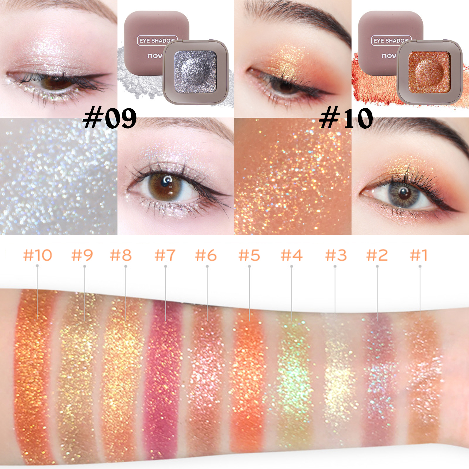 Phấn mắt nhũ lấp lánh Novo Eye Shadow