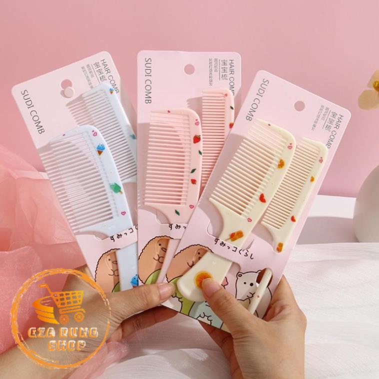 Set 2 Lược Chải Tóc Họa Tiết Dễ Thương