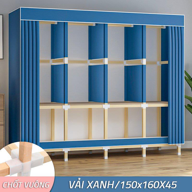 Now ship hỏa tốc tủ vải khung gỗ vuông 4 buồng phi 22mm bảo hành 5 năm