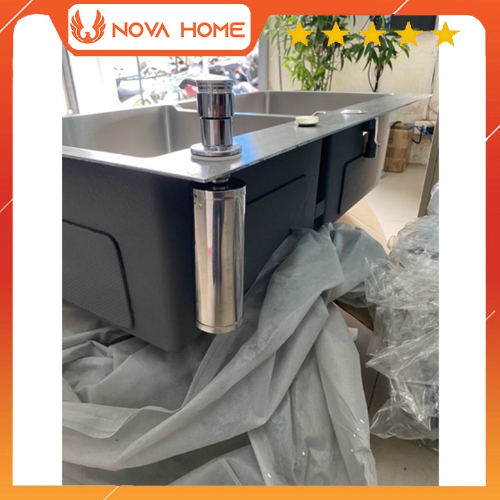 Bình xà phòng inox 304 gắn chậu rửa bát