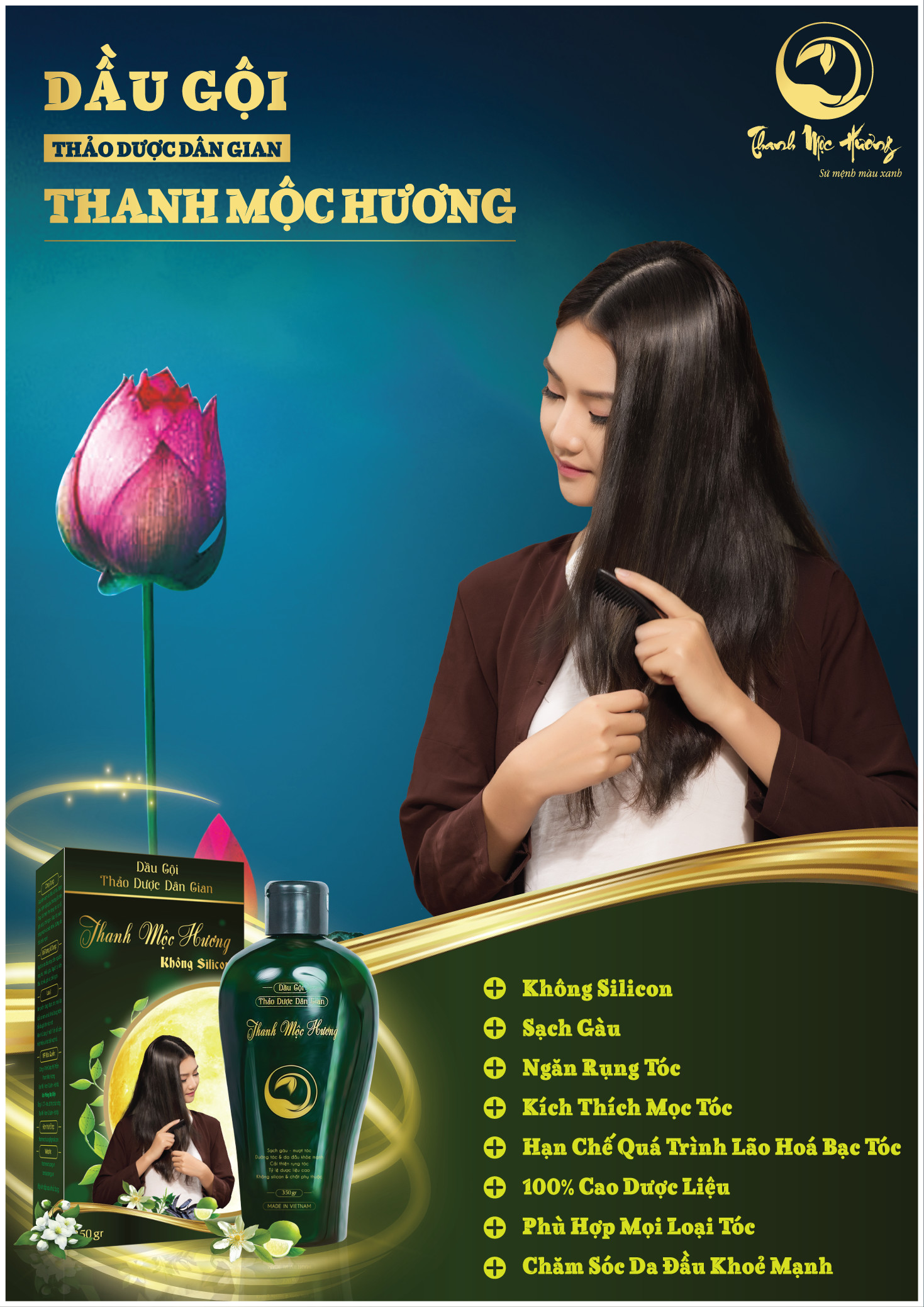 [HCM][Chính Hãng] Dầu Gội Thảo Dược Dân Gian Thanh Mộc Hương