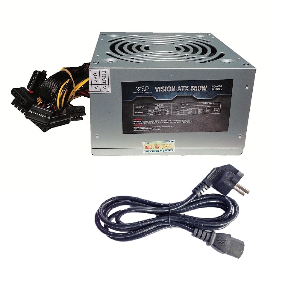 Bộ Nguồn Vi Tính PC Vision ATX 550W Kèm Dây Nguồn