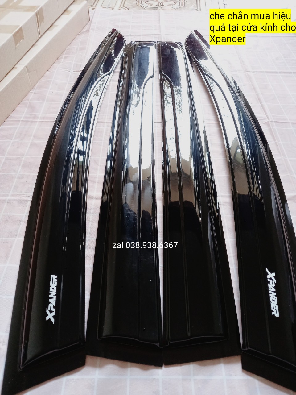 [Bọc hộp chống gãy] Vè che mưa Xpander [2019-2022]-chỉ Inox+Đen