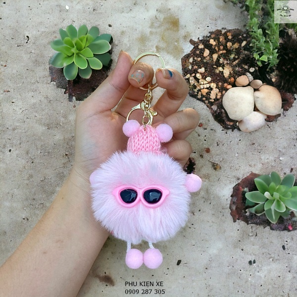 Móc Khóa Búp Bê Lông Thỏ Siêu Mịn
