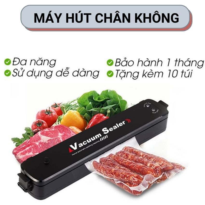 Máy Hút Chân Không  gia đình  Cực Tiện Dụng, Máy Hút Chân Không Thực Phẩm Kiêm Máy Hàn Miệng Túi Công Nghệ Cao Bảo Quản Thực Phẩm Cực Tốt Tặng Kèm 10 Túi Hút