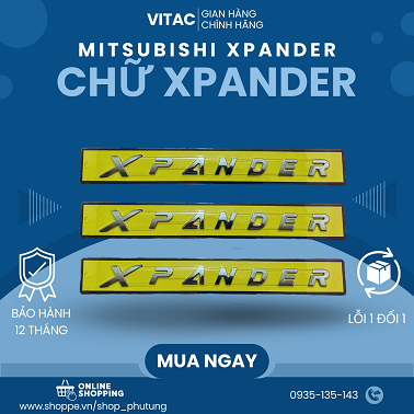Logo chữ 3D nổi dán nắp Capo Mitsubishi Xpander