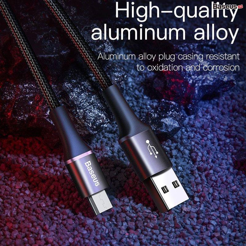 Cáp sạc Micro USB Baseus LED Micro indicator sạc nhanh siêu bền Halo Data Q.C 3.0