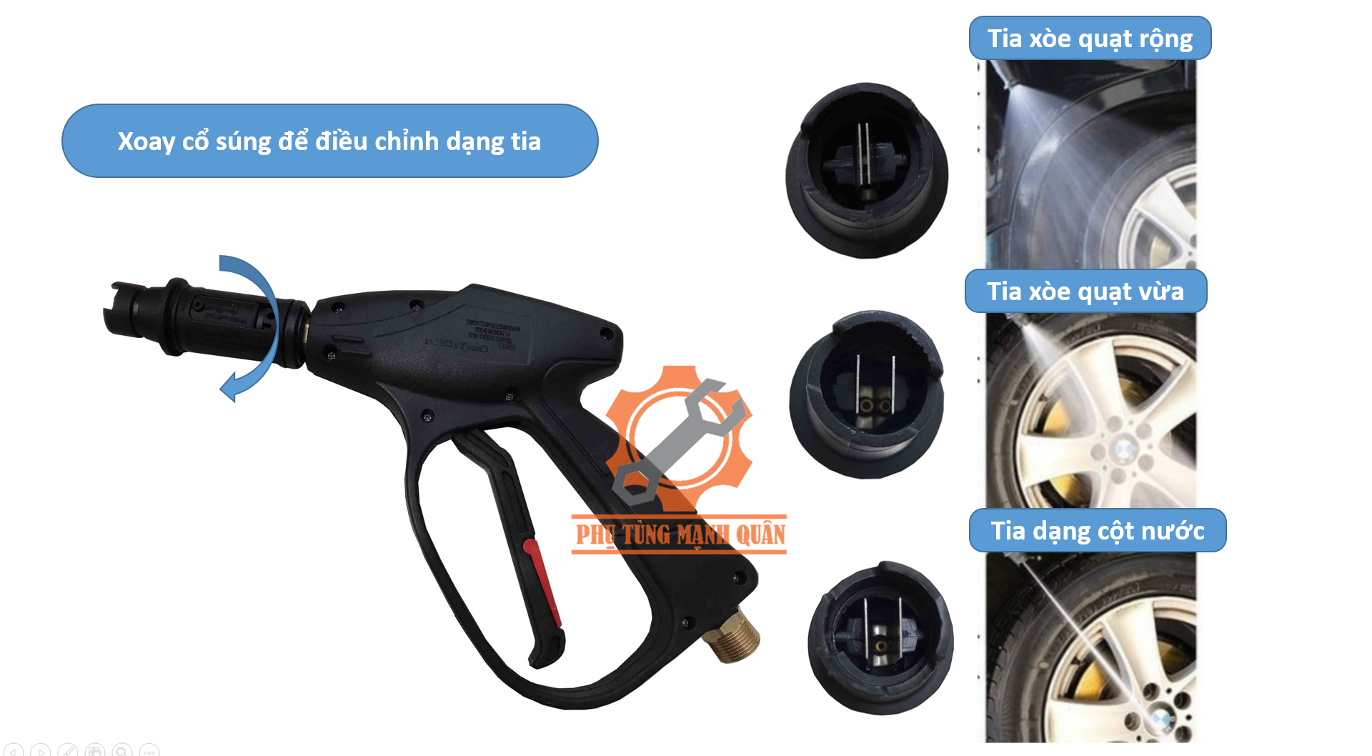 Vòi Xịt Rửa Xe ren ngoài 22 cao cấp