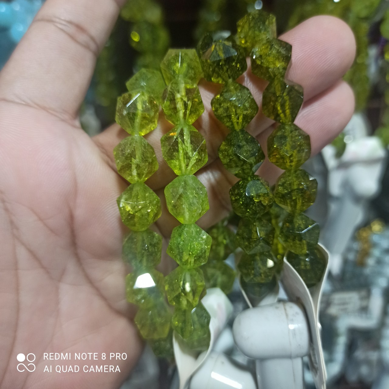 Vòng Tay Phong Thủy Đá Peridot kiểu bát giác