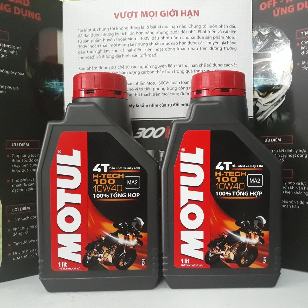 [HCM]Combo 2 chai Motul H-Tech 10W40 1L SN tổng hợp 100% - Nhớt xe máy số mô tô PKL  Sản Phẩm Chất Lượng Gian Hàng Uy Tín Giá Cả Cực Tốt Mua Ngay.