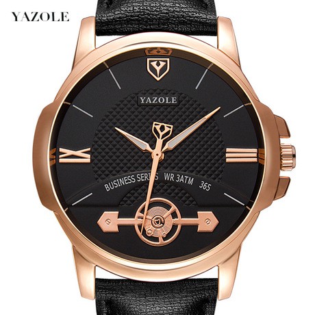 Đồng hồ nam YAZOLE 365 dây da cao cấp, phong cách doanh nhân nam