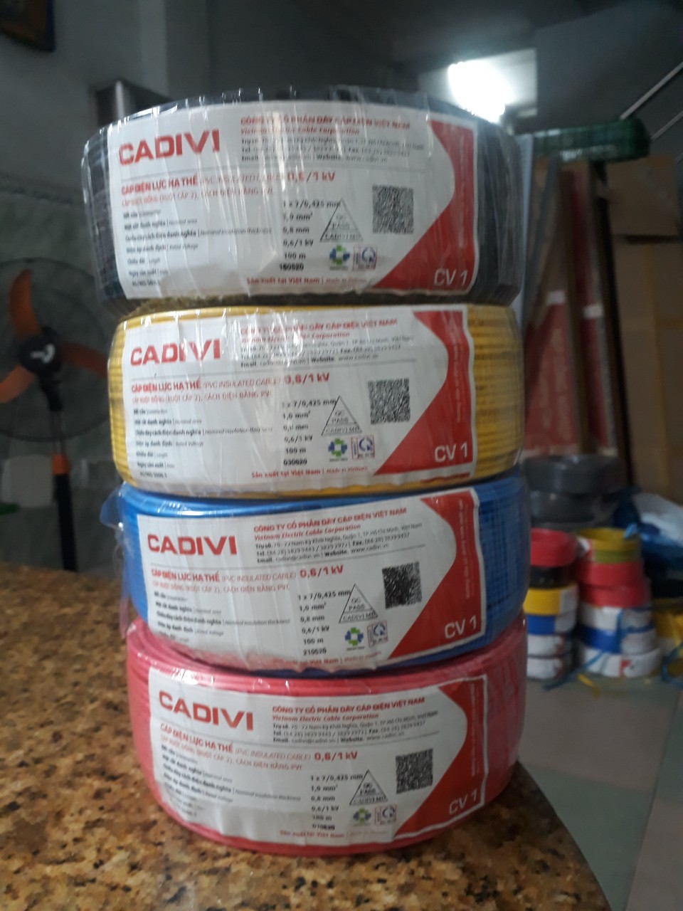 Dây điện đơn 1.0 cadivi cuộn 100 mét