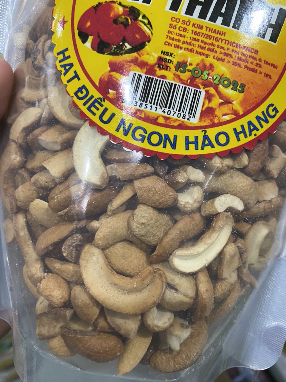 Hạt điều bể đôi 800gr -date luôn mới