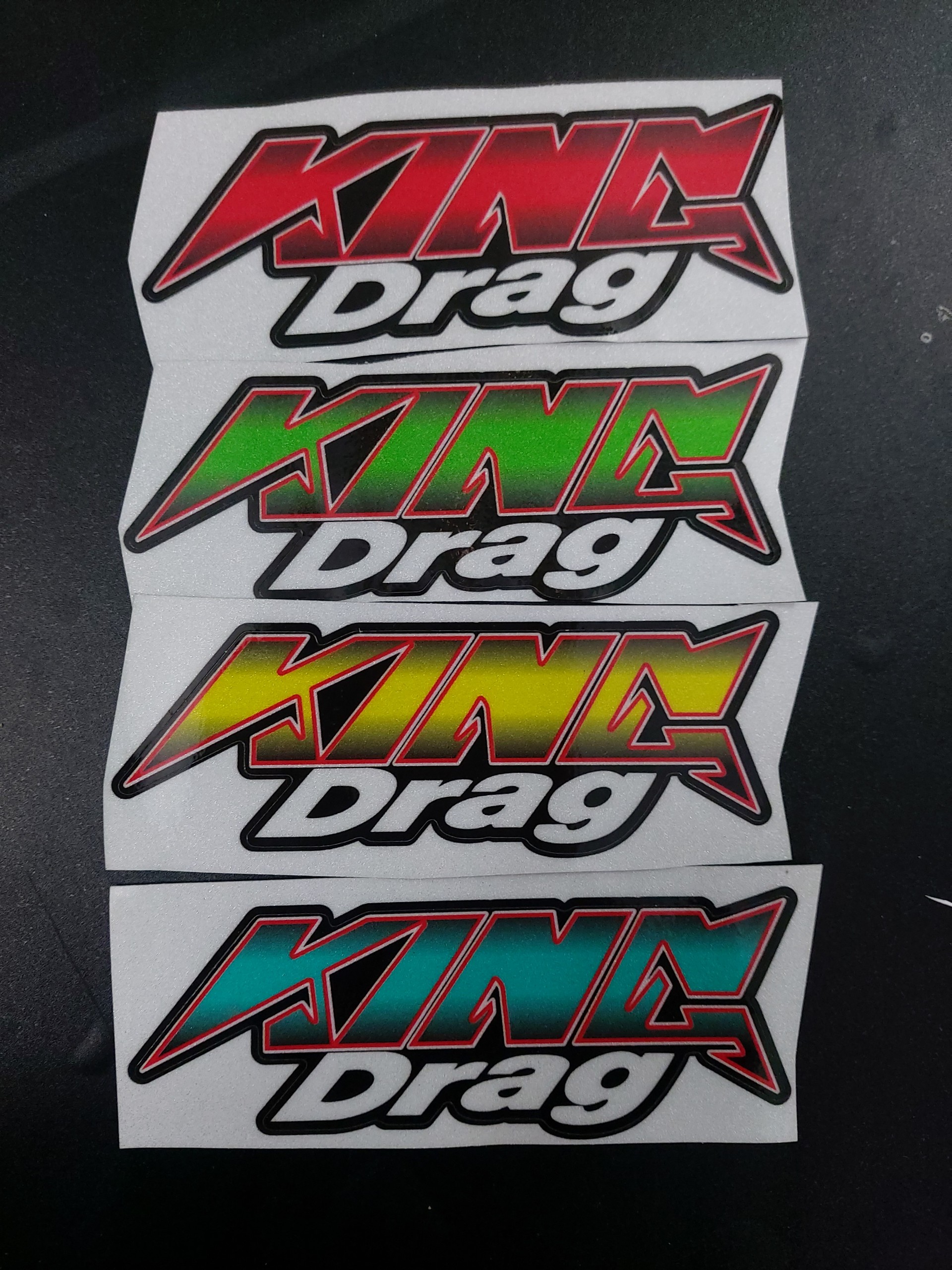 Tem logo kingdrag phản quang 4x11cm