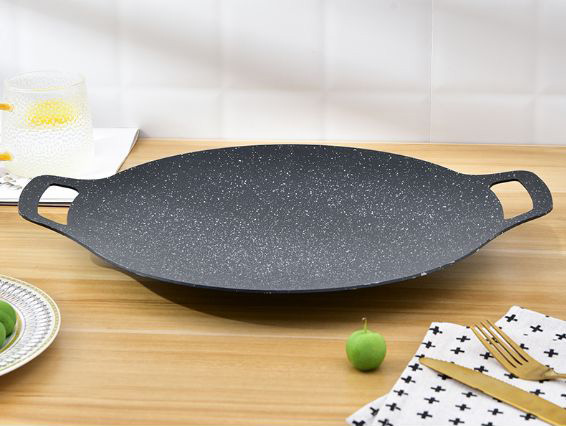 Chảo Nướng BBQ Không Cần Dầu Hàn Quốc, vỉ nướng chất liệu hợp kim nhôm phủ đá maifan chống dính Cao Cấp