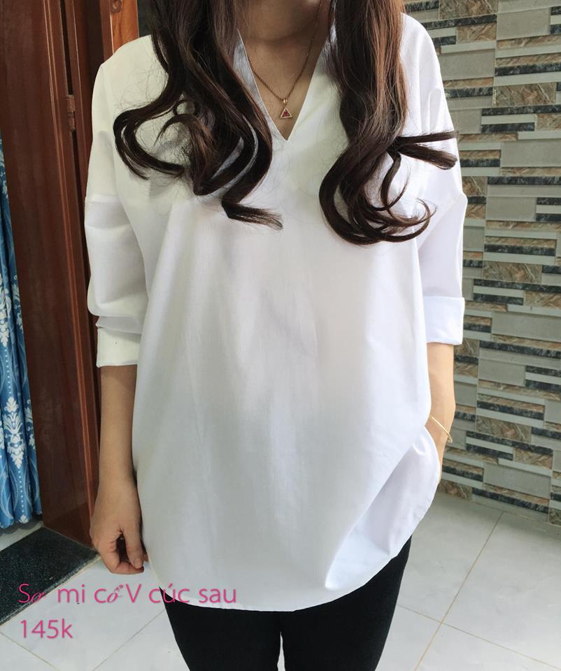 Áo Sơ Mi cổ V phối cúc sau