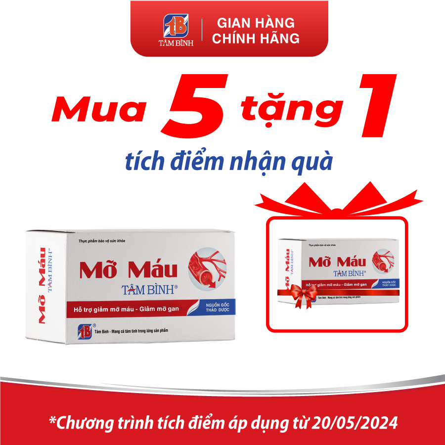 [Combo 5 tặng 1] Mỡ Máu Tâm Bình - Hỗ trợ giảm mỡ máu, giảm cholesterol, gan nhiễm mỡ