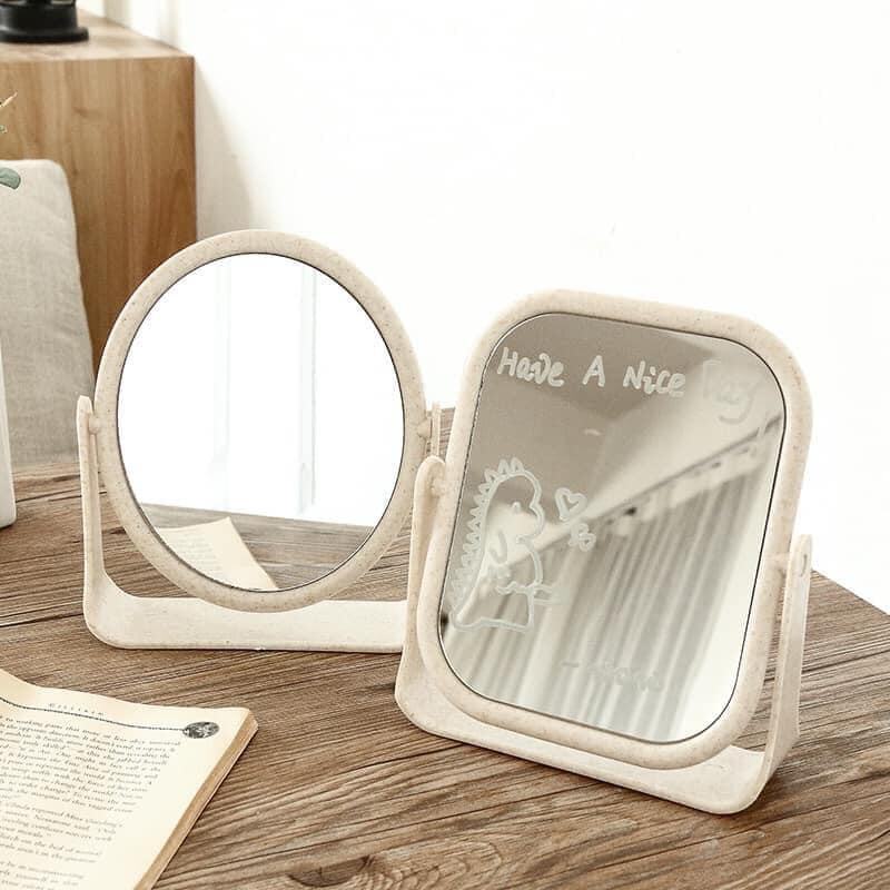 Gương lúa mạch xoay 360 độ để bàn siêu xinh