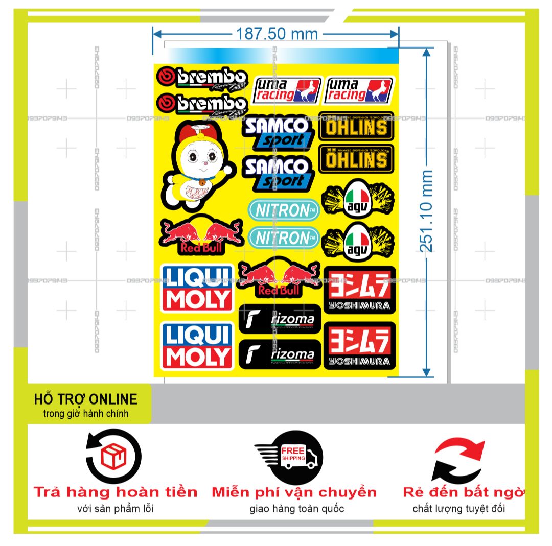 LOGO STICKER DÁN XE MÁY M71  { PHỤNG DECAL }