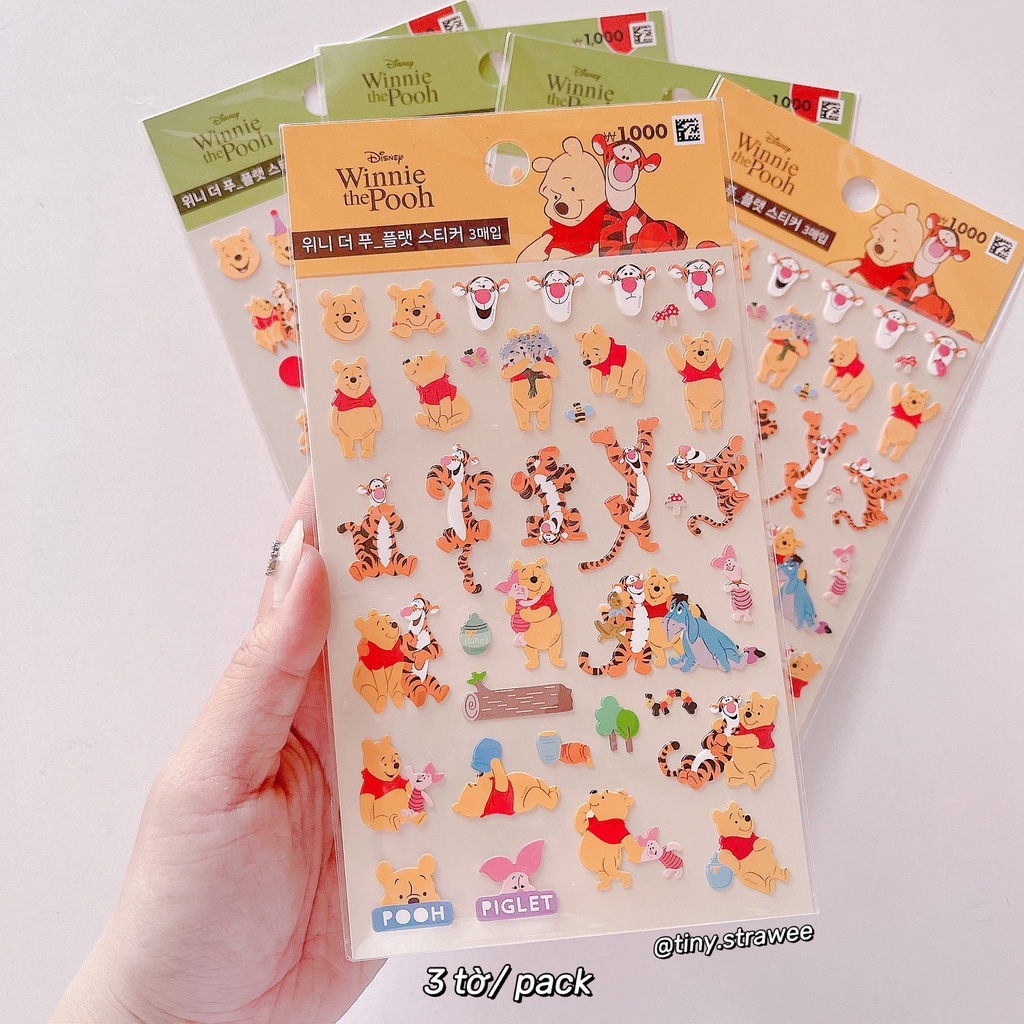 Sổ/ bookmark/ stickers gấu Pooh Daiso Hàn