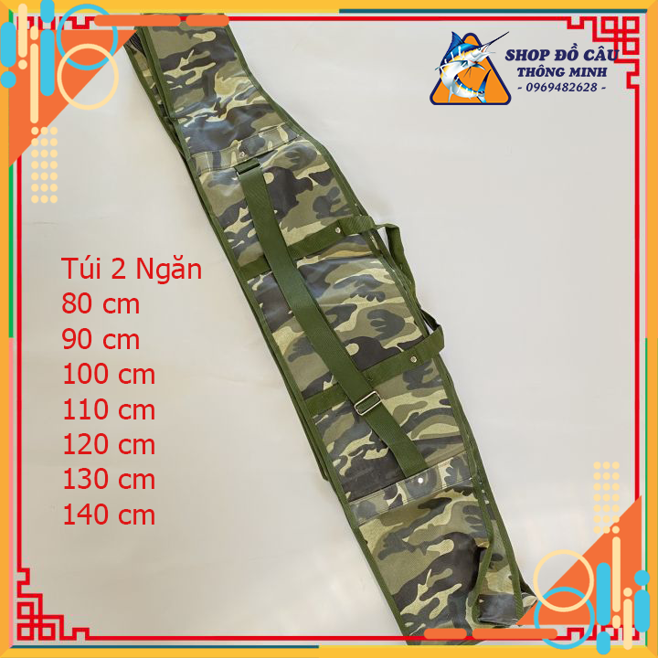Túi đựng cần câu cá 2 ngăn rằn ri đủ size từ 80cm đến 140cm, tui dung can cau ca, tui dung can cao cap