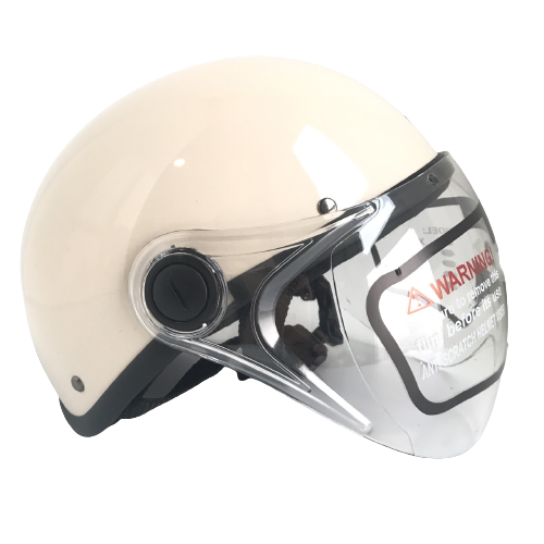 Mũ bảo hiểm nửa đầu có kính trong suốt siêu đẹp - Amby Helmet - Vòng đầu 56-58cm - Bảo hành 12 tháng