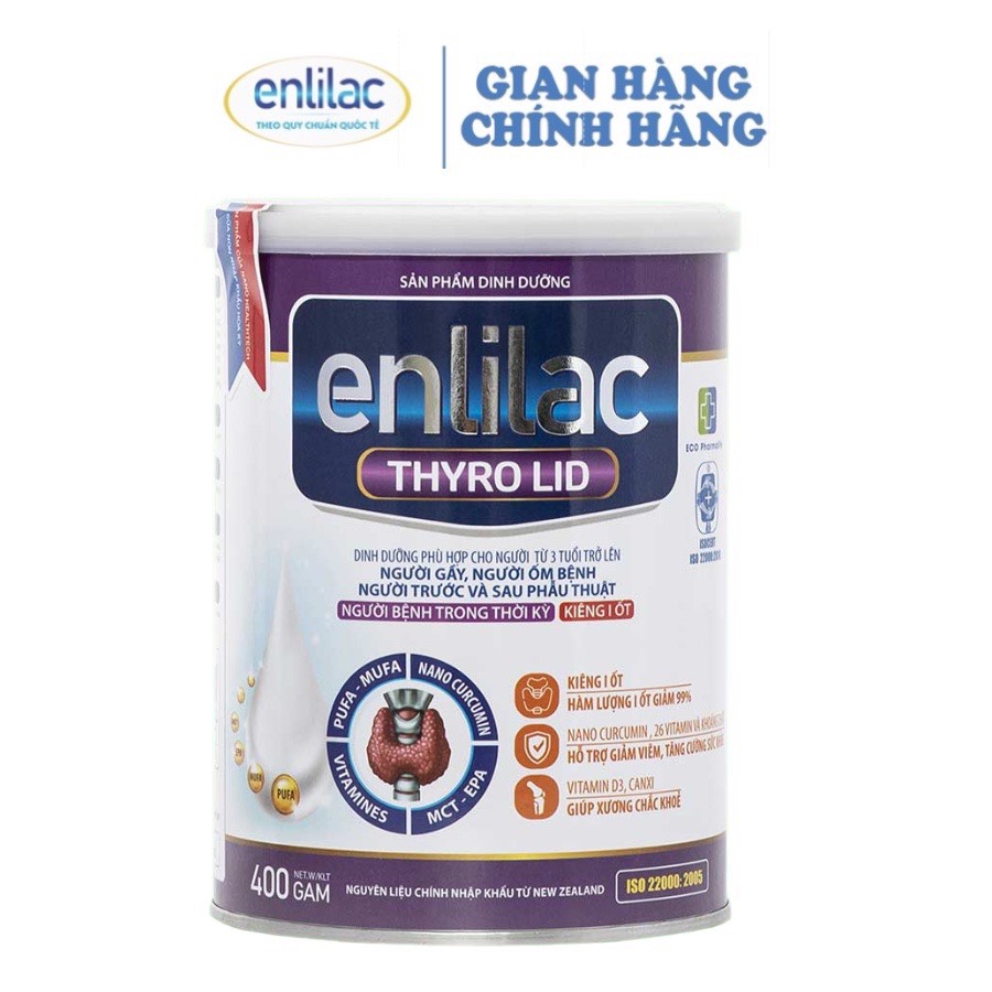 Sữa ENLILAC THYRO LID 400G ( DINH DƯỠNG CHO NGƯỜI KIÊNG I ỐT)