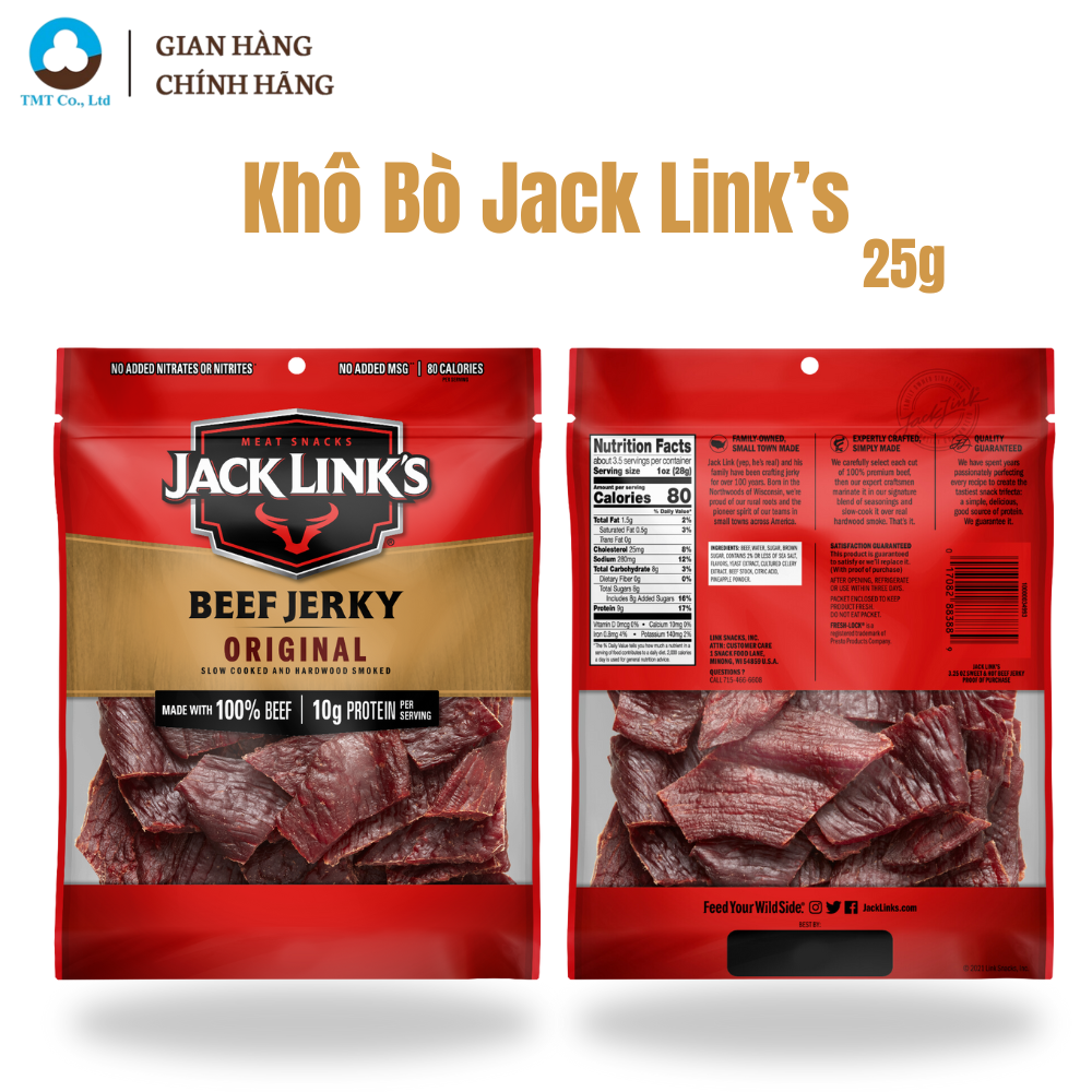 Khô bò tự nhiên Jack Link's 25g [Date:31.05.26]