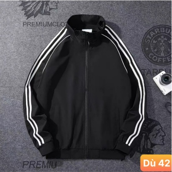 Áo Khoác Dù Phối Sọc Tay Basic Nam Nữ - Azura Store