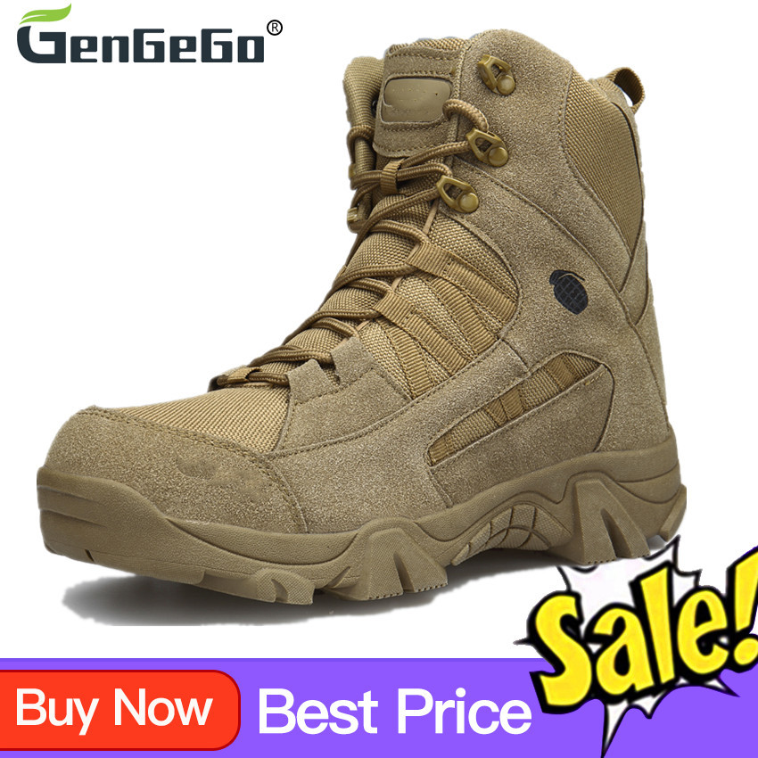 GenGeGo Outdoor Men Hiking Shoes Professional Climbing Boots Mountain