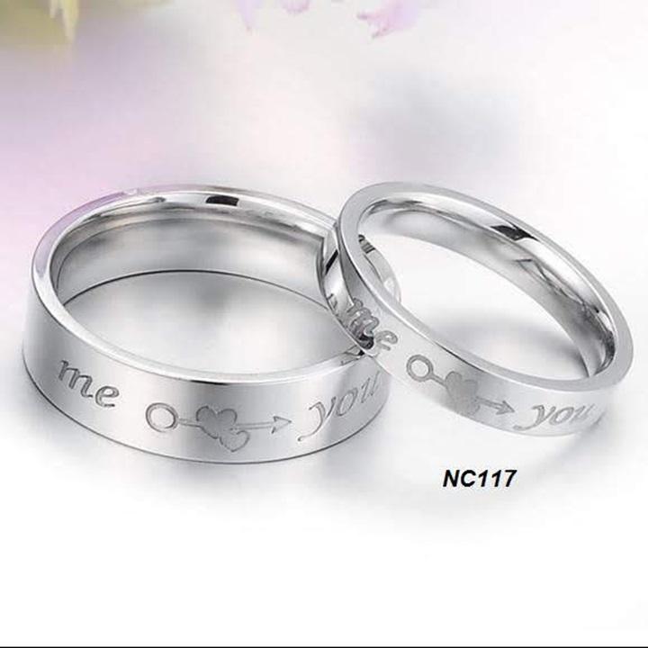 Nhẫn đôi không đen giá rẻ me and you Nc117 - giá 1 đôi