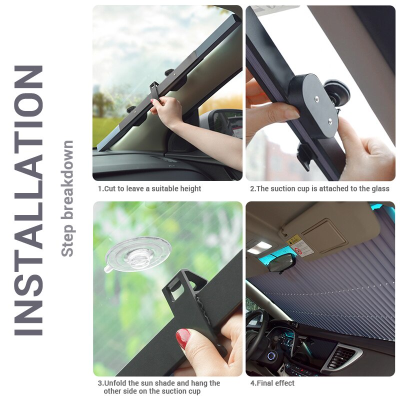 Auto Retractable Car Sunshield Windshield Sunshade Car Inside The Sunshade