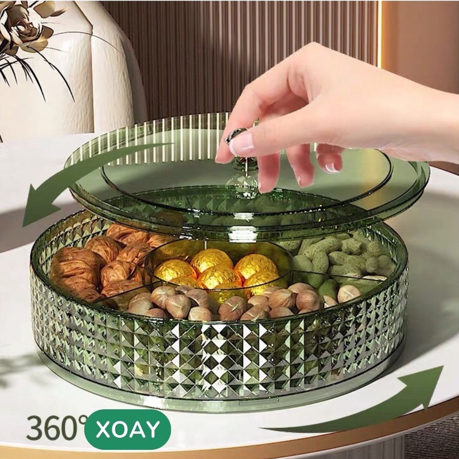 Khay Mứt Tết 2 Tầng 10 Cánh Hoa Đựng Bánh Kẹo Tết, Hộp Đựng Bánh Kẹo Hoa Quả Yoota Baby Cao Cấp Sang Trọng Tinh Tế