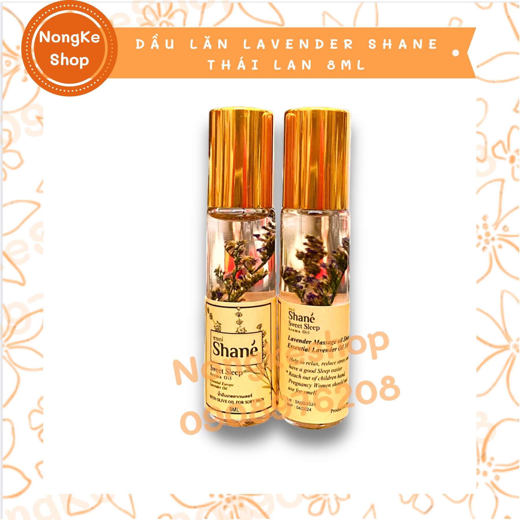 DẦU LĂN SHANE LAVENDER SHANTI 8ML THÁI LAN