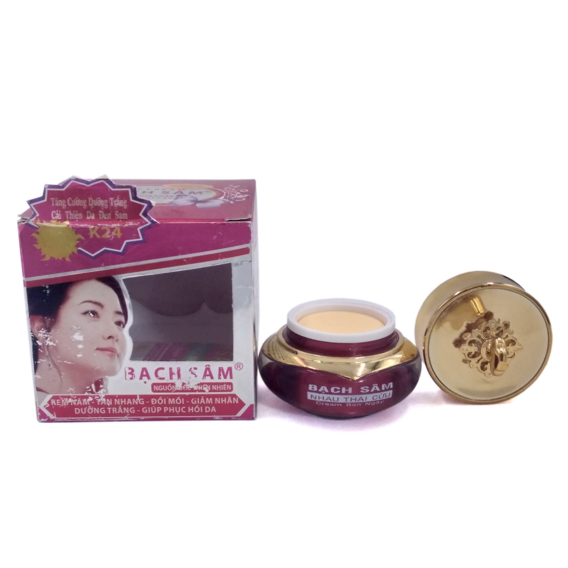 Kem Nám Tàn nhang Trắng da Chống nắng Giảm nếp nhăn Thâm Trẻ hóa da Bạch Sâm K24 35g (Hồng Xám)