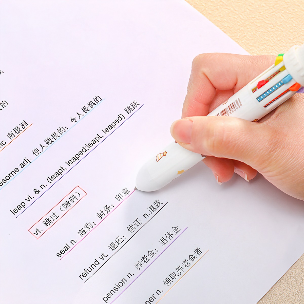 Ballpoint Pen 10 Colors Cute Bear Shape