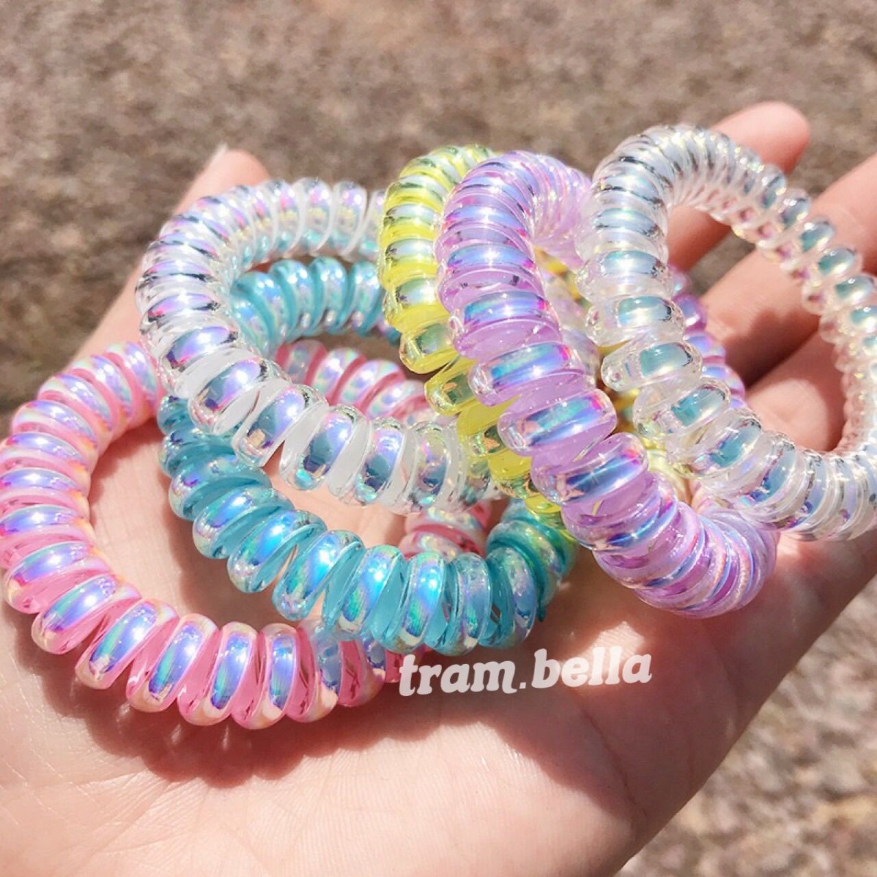Dây cột tóc lò xo ánh nhũ - Trâm Bella
