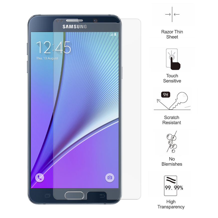 Kính cường lực trong suốt cho Samsung Galaxy Note 5 (Kèm miếng lau)
