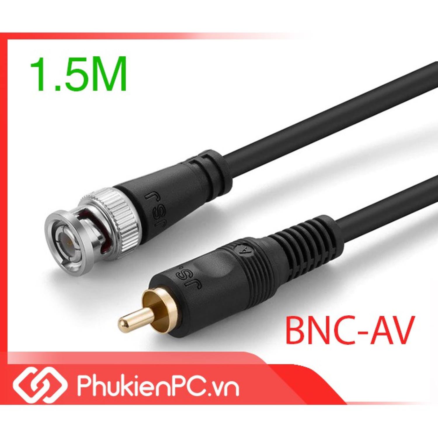 Bnc to av rca cable about 1.5m. convert 2 ways bnc and av rca, lotus jack for ultrasonic, endoscope.