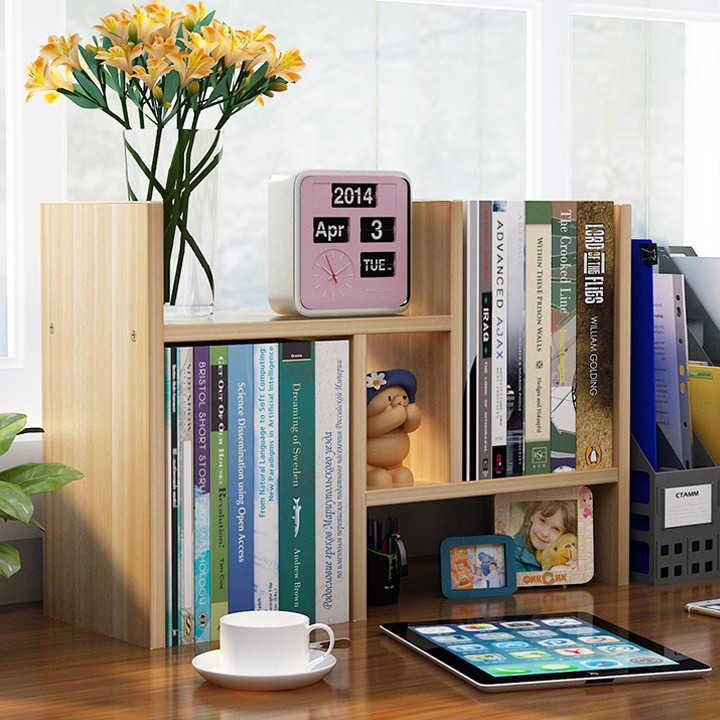 [HCM]KỆ SÁCH ĐỂ BÀN GỖ CAO CẤP