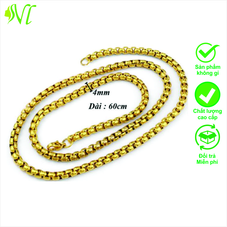 Dây chuyền nam mạ vàng 18k cá tính bông dừa không đen không gỉ xài nước tốt - Ngừ Đẹp Vì Lụa