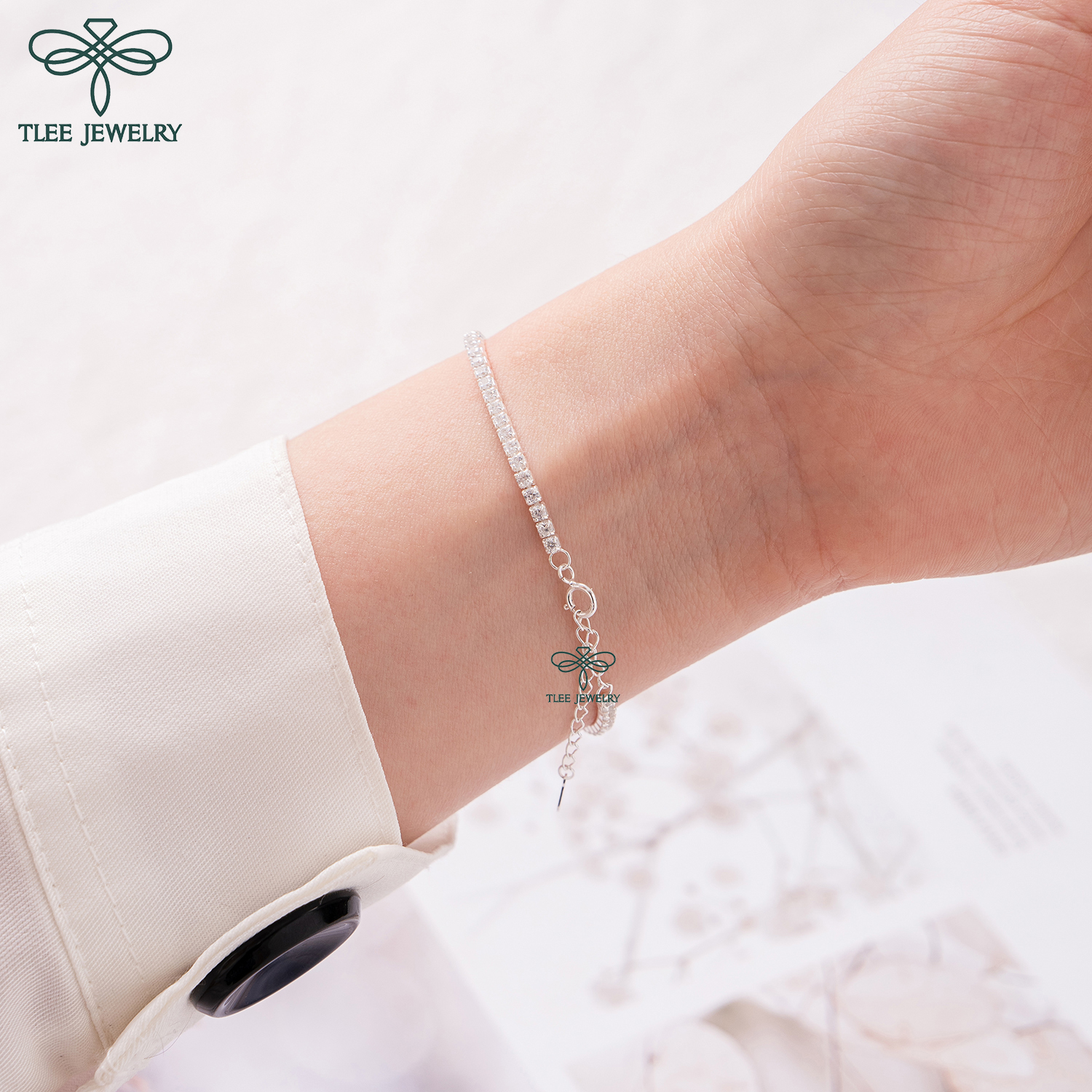 Lắc tay bạc nữ TLEE full dải đá lấp lánh TleeJewelry LT0122