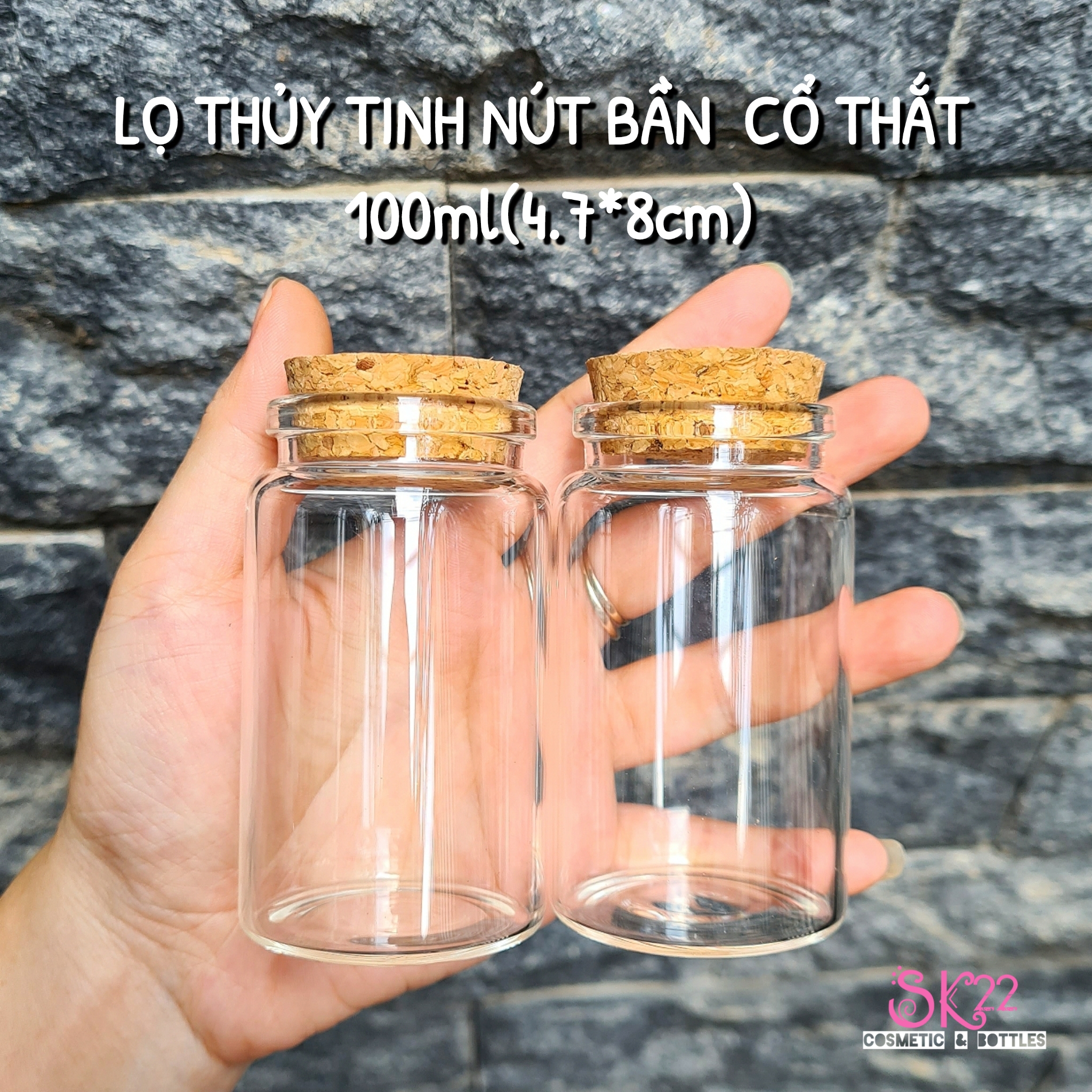 🎀LỌ THỦY TINH NÚT BẦN CỔ THẮT 50ml/60ml/100ml/150ml🎀