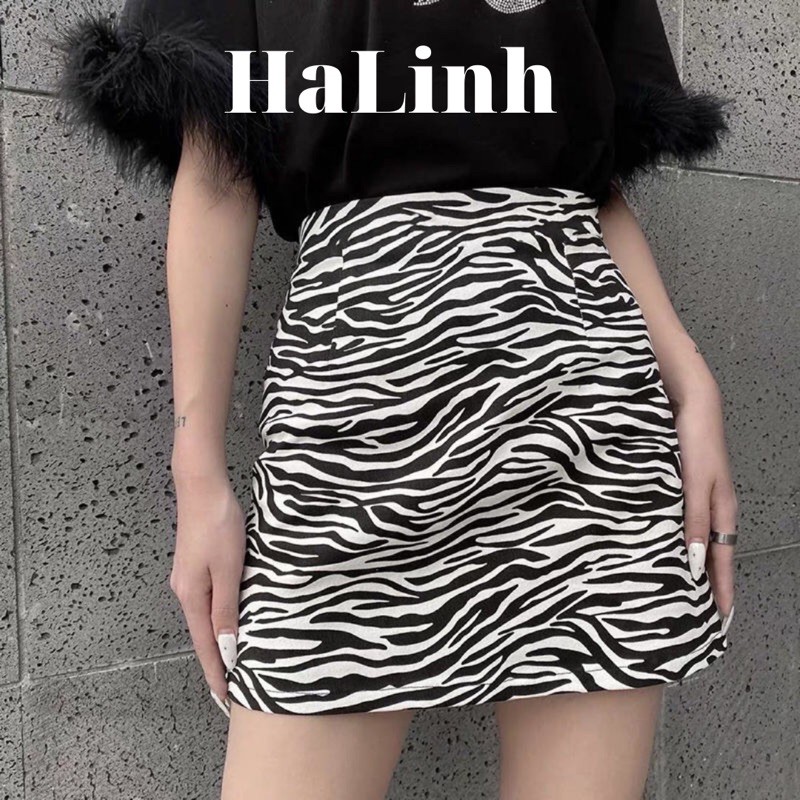 Chân Váy Chữ A Hoạ Tiết Ngựa Vằn (Ảnh thật)